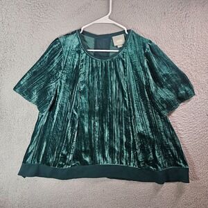 Maeve Teal Velvet Blouse